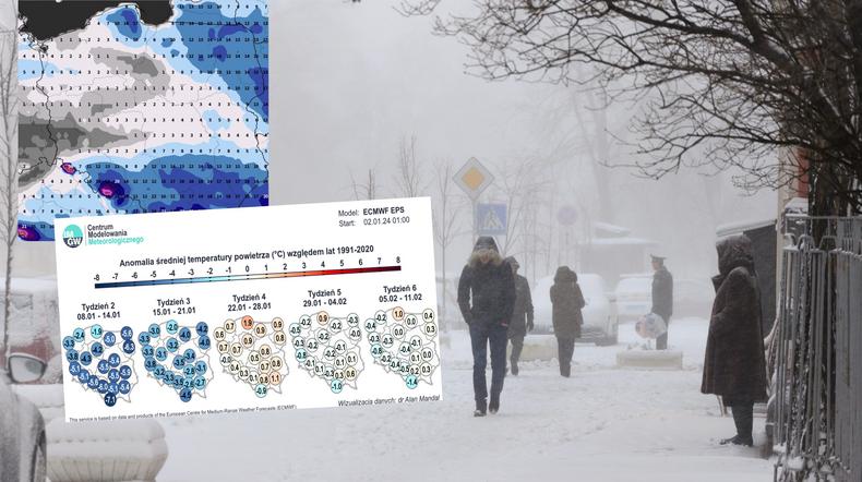 To dopiero początek srogiej zimy? Zaskakujące prognozy na ferie (mapy: wxcharts.com/IMGW)