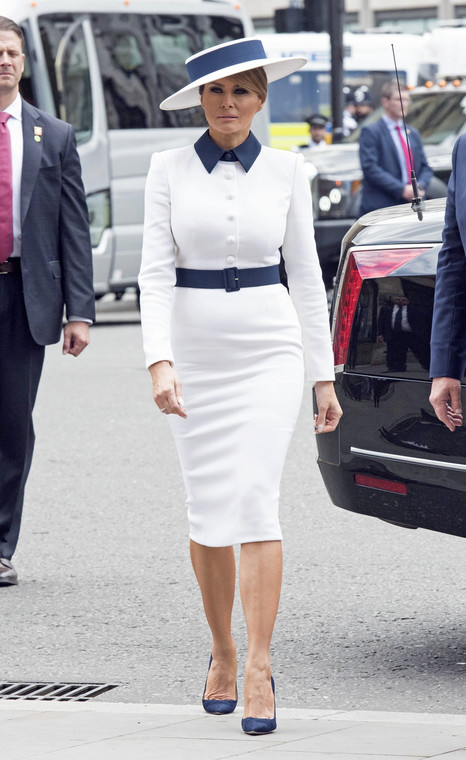 Melania Trump podczas wizyty w Wielkiej Brytanii w 2019 r.