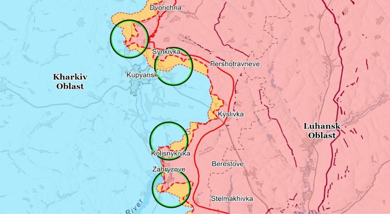 Sytuacja na froncie wokół Kupiańska w obwodzie charkowskim