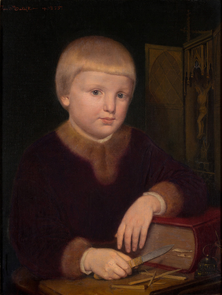 Jan Matejko, Wit Stwosz jako dziecko, 1855, olej, płótno, 61 x 48 cm