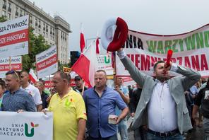 Protest rolnikow w Warszawie
