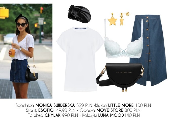 Wiosenne STYLIZACJE z jeansową spódnicą