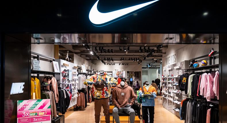 A Nike store.