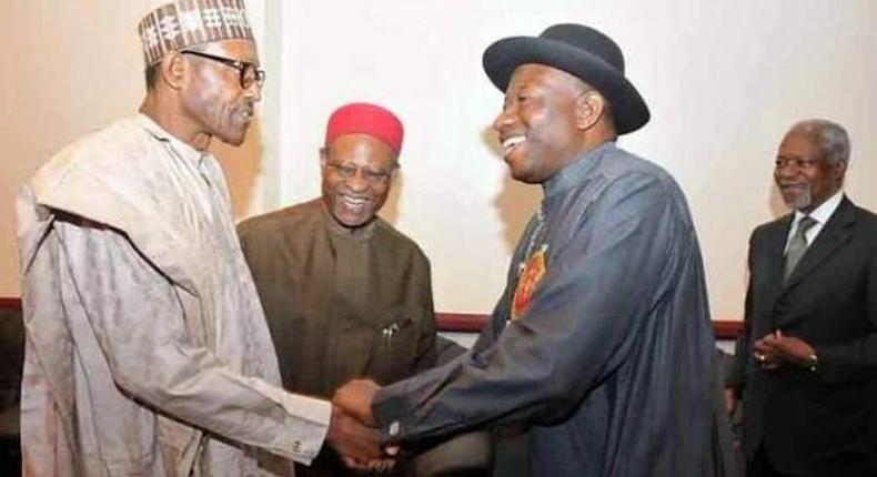 President Muhammadu Buhari and ex-president, Goodluck Jonathan