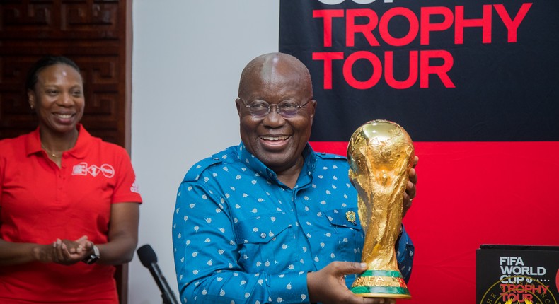 Nana Addo with the FIFA World Cup