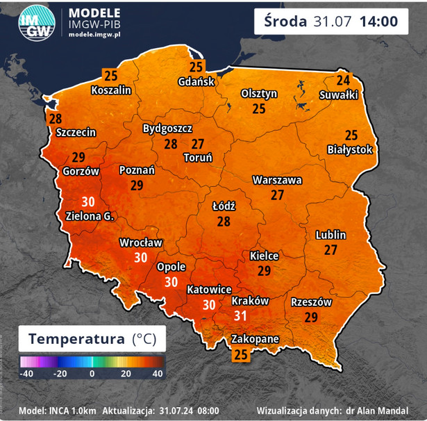 Uwaga na upały w części Polski. Ostrzeżenia IMGW