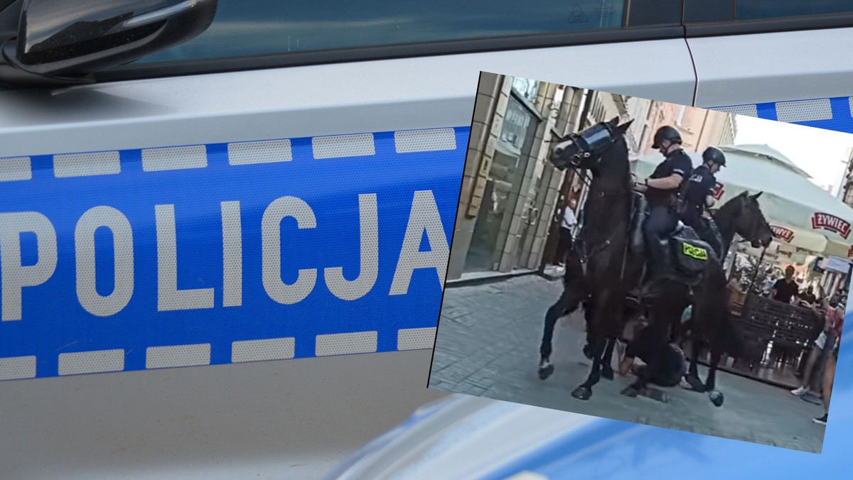 Katowice. Mężczyzna prawie został stratowany przez policję konną