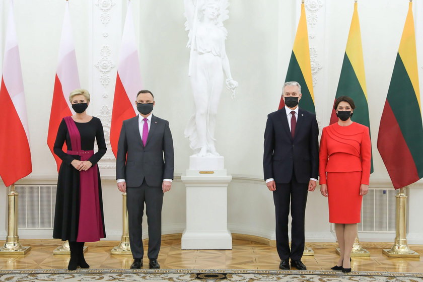 Agata Duda, Andrzej Duda, Gitanas Nauseda i Diana Nausediene