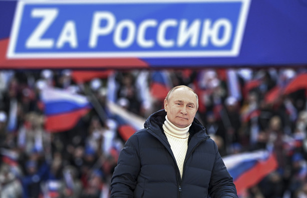 Władimir Putin podczas wiecu na stadionie Łużniki