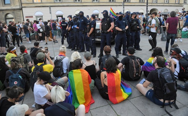 Protest aktywistów LGBT w Warszawie