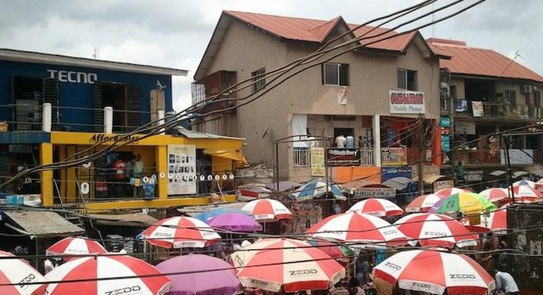 A section of the popular computer village