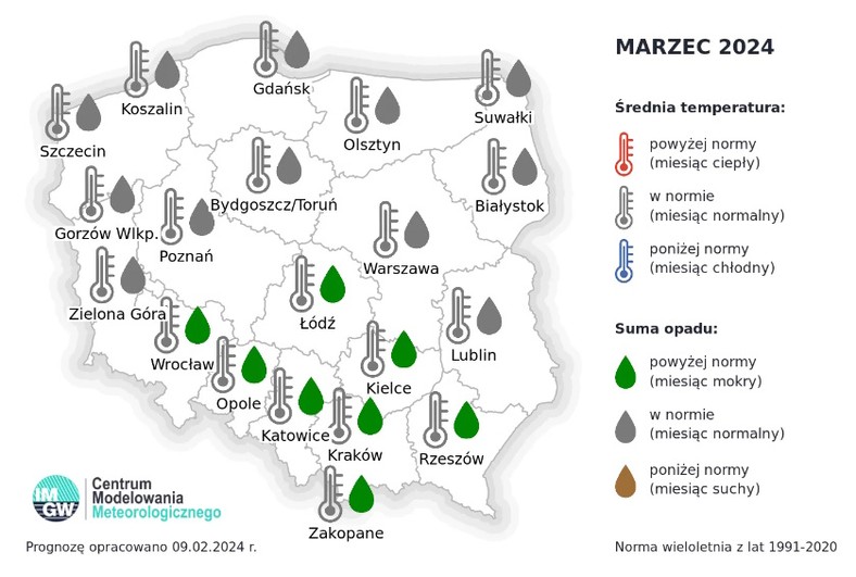 Pogoda długoterminowa na marzec 2024 r.