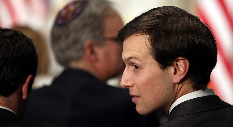 White House Senior Advisor Jared Kushner attends a swearing in ceremony for U.S. Ambassador to Israel David Friedman at the Executive office in Washington, U.S., March 29, 2017.