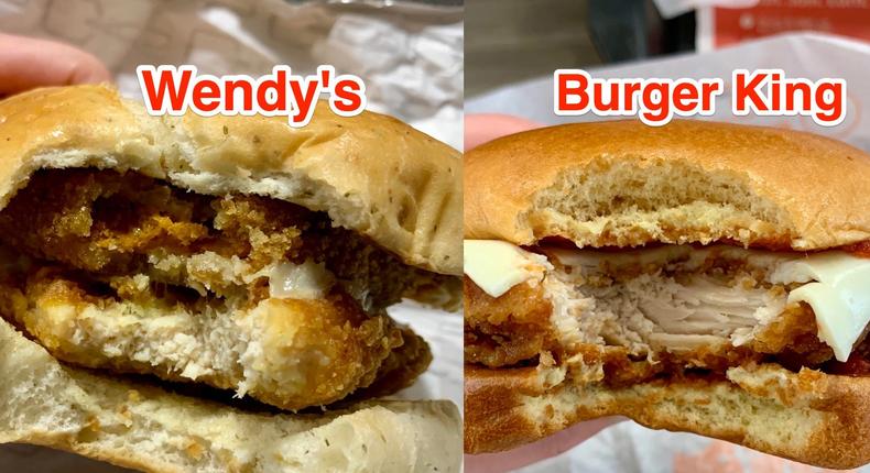 The chicken sandwich wars are heating back up with Wendy's vs. Burger King.Mary Meisenzahl/Insider