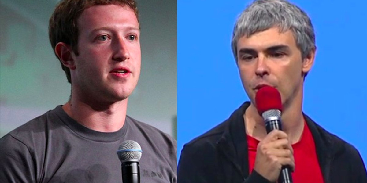 Mark Zuckerberg Larry Page.