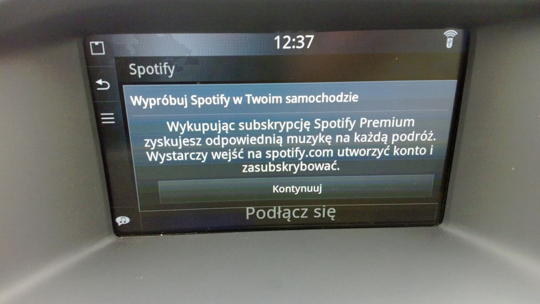 Nie wszystko jest za darmo. W przypadku Spotify w samochodzie trzeba założyć konto Premium.