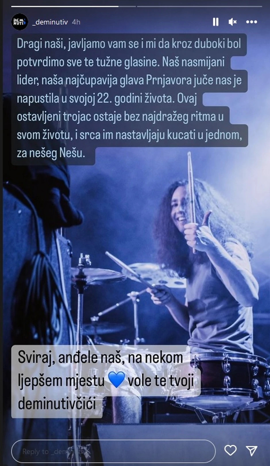 Bend Deminutiv se oprostio od bubnjara