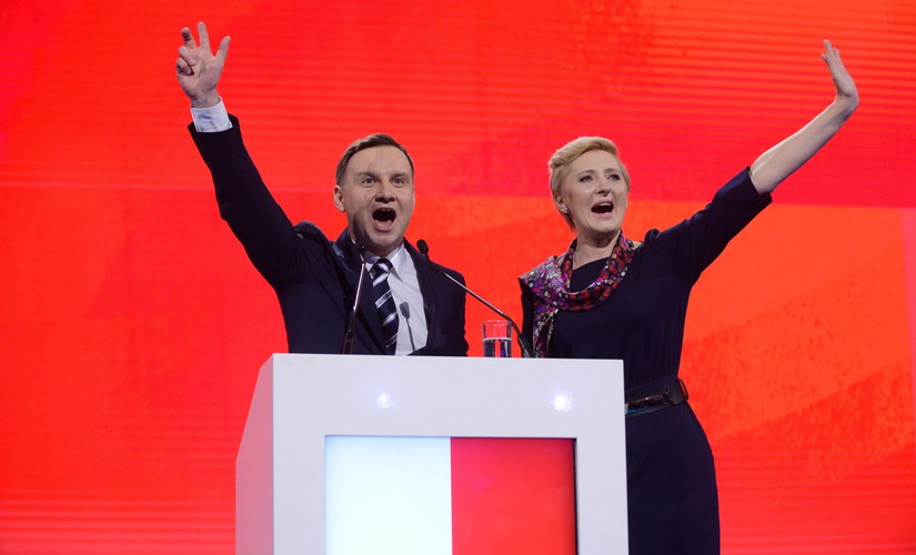 Andrzej Duda z małżonką podczas konwencji PiS