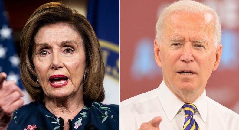 House Speaker Nancy Pelosi and President Joe Biden.
