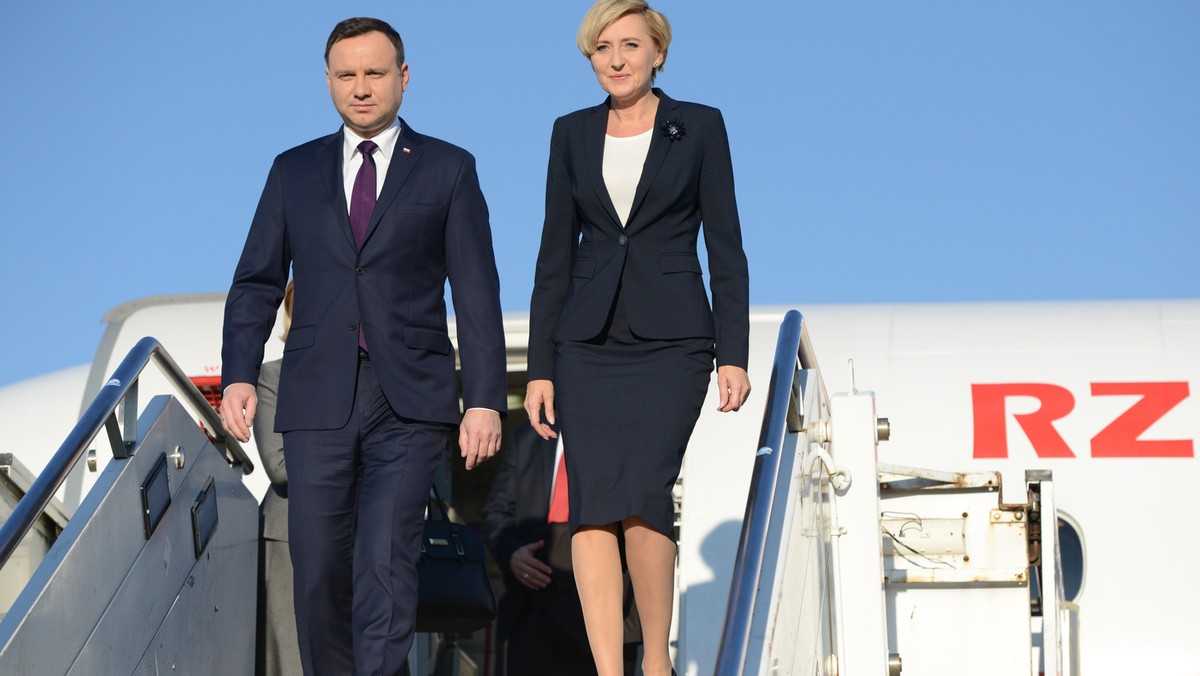 WŁOCHY PREZYDENT DUDA PRZYLOT (Andrzej Duda, Agata Kornhauser-Duda)