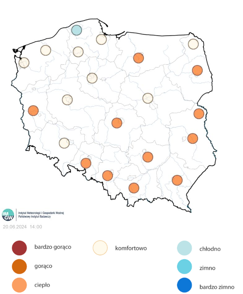 W czwartek odczucie gorąca i upału nam już nie zagraża