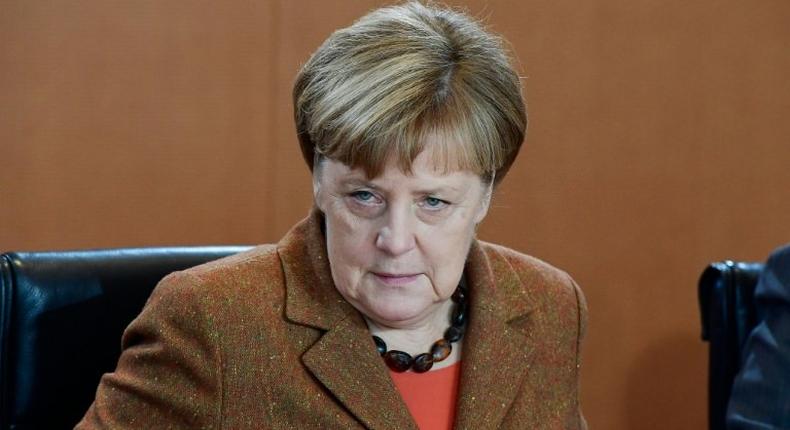 Angela Merkel attends a cabinet meeting at the chancellery in Berlin on October 26, 2016