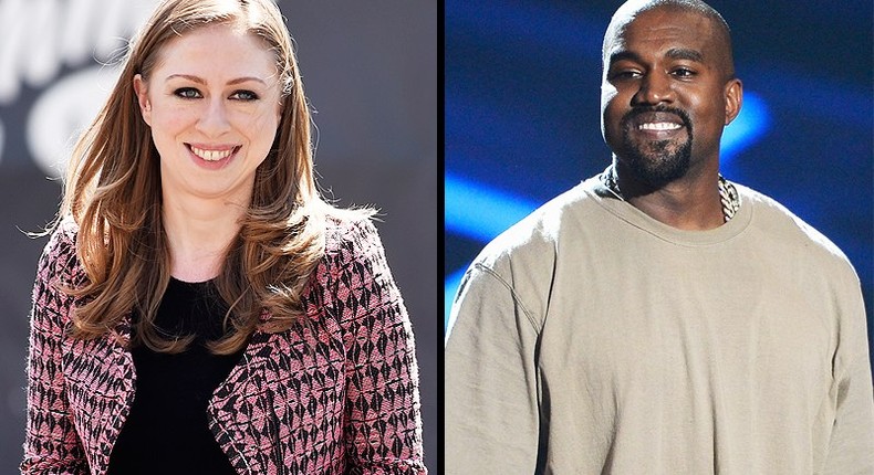 Chelsea Clinton and Kanye West