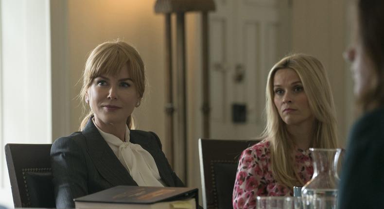 Nicole Kidman, left, and Reese Witherspoon on Big Little Lies.