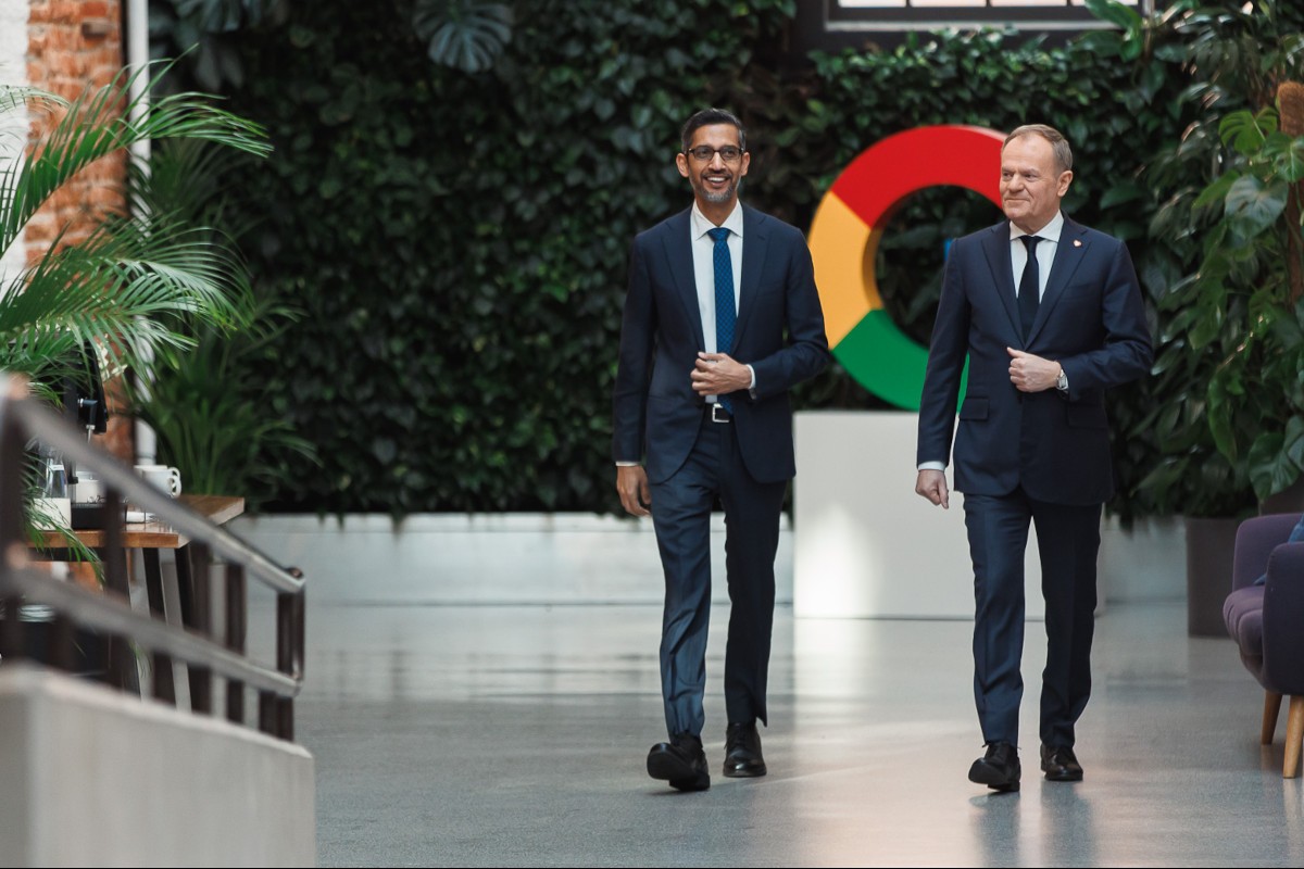 Donald Tusk i Sundar Pichai