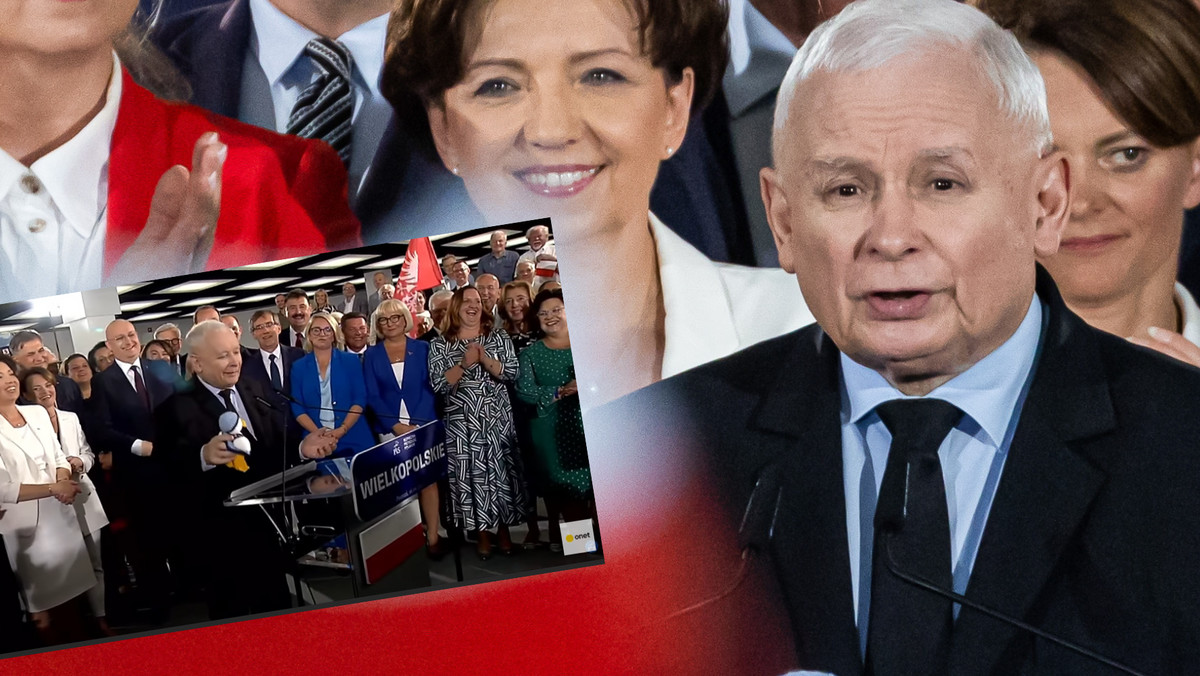 Jarosław Kaczyński zaskoczył. Podniósł maskotkę i spytał zgromadzonych