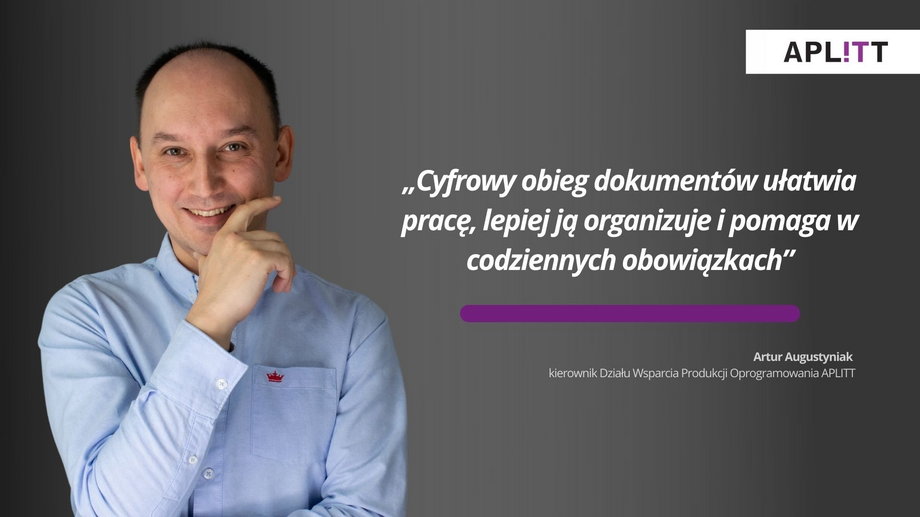  Artur Augustyniak, kierownik Działu Wsparcia Produkcji Oprogramowania w spółce Aplitt
