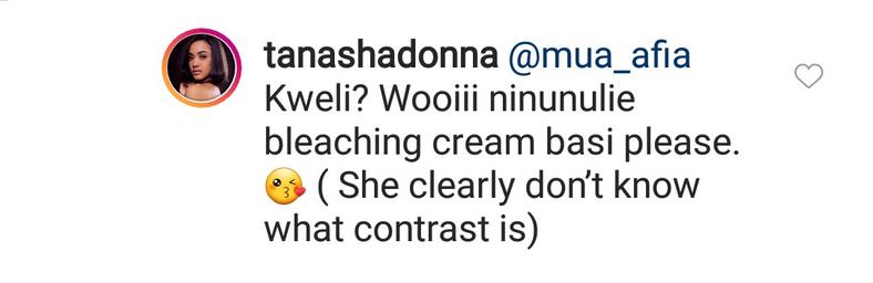 Tanasha's reply (Instagram) 