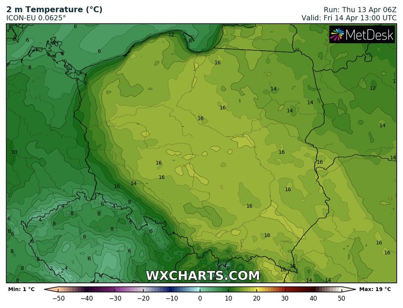 W strefie opadów będzie zimno. Nad resztą kraju zapowiadamy wiosenną temperaturę