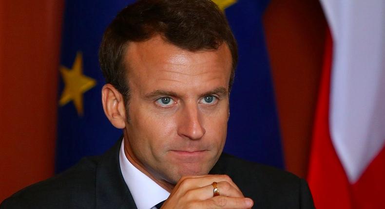 French President Emmanuel Macron's government sharply rebuked Donald Trump's behavior this week. Here the French president is pictured in May 2018.