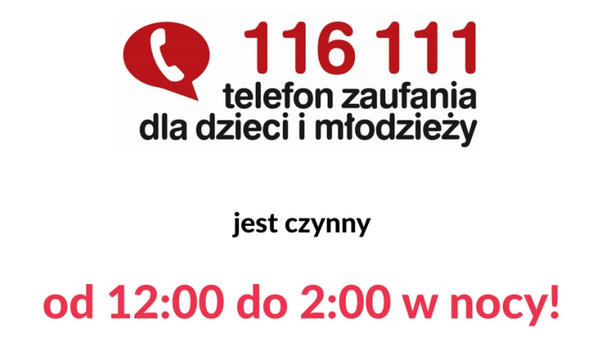 Od 1 stycznia 2018 roku, prowadzony od 9 lat przez Fundację Dajemy Dzieciom Siłę, Telefon Zaufania dla Dzieci i Młodzieży 116 111 wydłużył swoje działanie do godziny 2 w nocy. To odpowiedź na potrzeby dzieci, kiedy inne możliwości wsparcia są niedostępne.