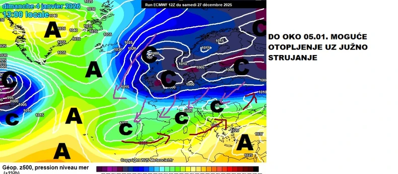 Oko 5 januara otopljenje