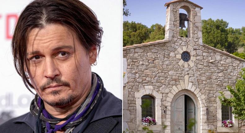 L_R: Johnny Depp is putting up his sprawling estate in France (Right) up for sale at $26 million