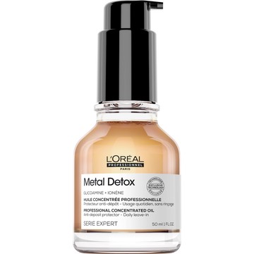 L'Oréal Professionnel Metal Detox Olaj - A koncentrált összetételű, Glicoamine molekulával gazdagított Metal Detox olaj segít megvédeni a hajat a fémrészecskék lerakódásától 