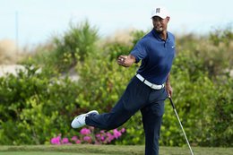 Tiger Woods is said to have been 'pain-free' and often outdriving world No. 1 Dustin Johnson during a recent round that also included Trump