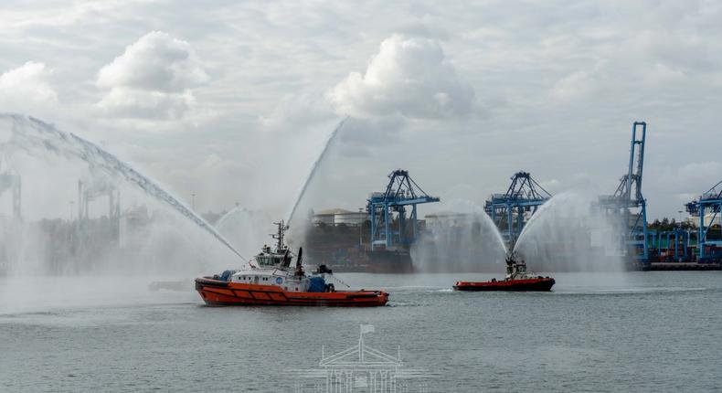  President Uhuru Kenyatta officially opened the Sh40 billion offshore Kipevu Oil Terminal (Kipevu II) at the Port of Mombasa