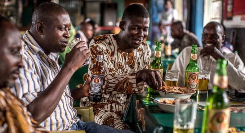 Typical local public bar in Nigeria