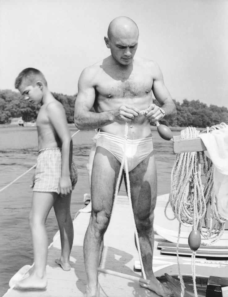 Yul Brynner z synem Rocky'm (1957 r.)