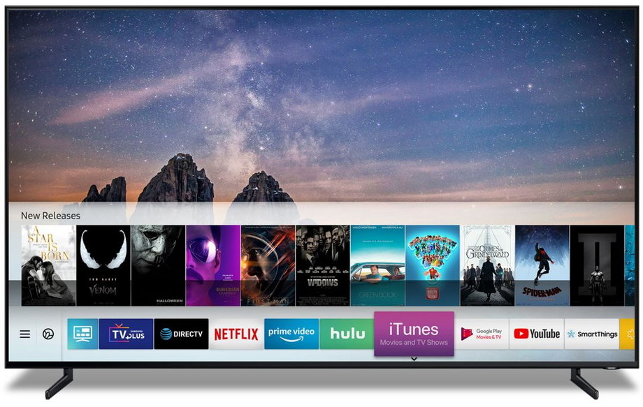 Tak wyglądać będzie aplikacja iTunes w wyborze treści w nowych telewizorach Samsunga
