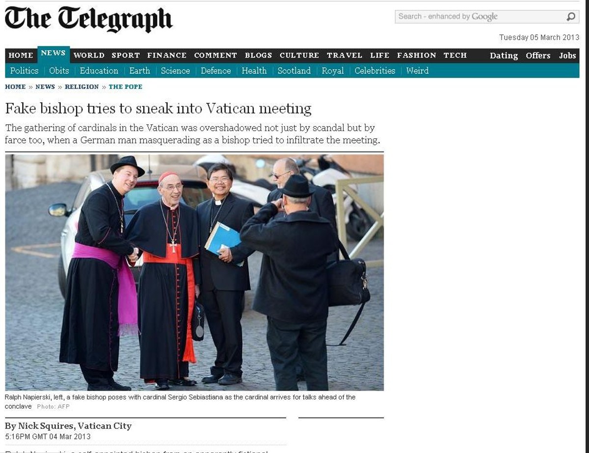 Screen ze strony "The Telegraph"