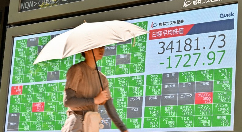 The Japanese market saw its worst day in decades on Monday.Richard A. Brooks/AFP/Getty Images