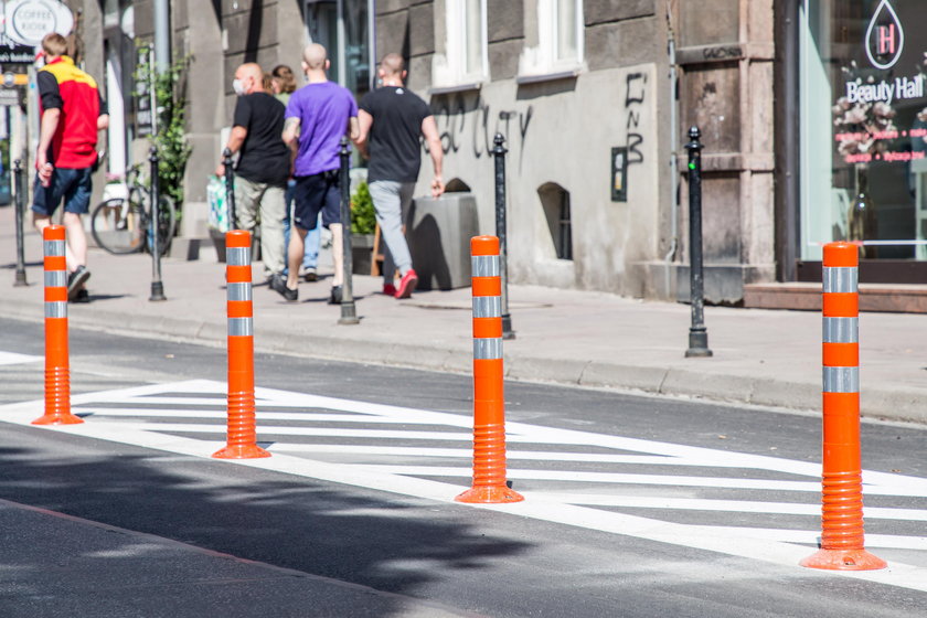 Pasy rowerowe na ul. Wielopole w Krakowie