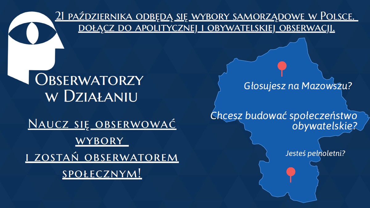 21 października 2018 r. w trakcie wyborów samorządowych Fundacja Odpowiedzialna Polityka we współpracy z Fundacją ePaństwo oraz Code for Romania organizuje pierwszą społeczną i apolityczną obserwację wyborczą w ramach projektu "Obserwatorzy w Działaniu".