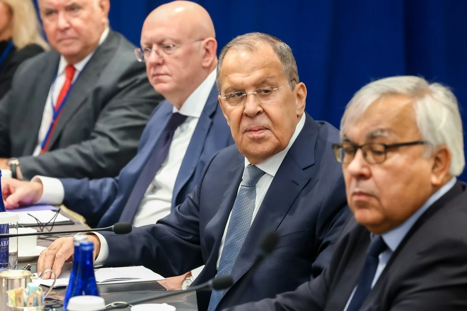 Sergej Lavrov na sastanku sa Markom Rubijom na marginama Generalne skupštine UN u Njujorku 24. septembra 2025.