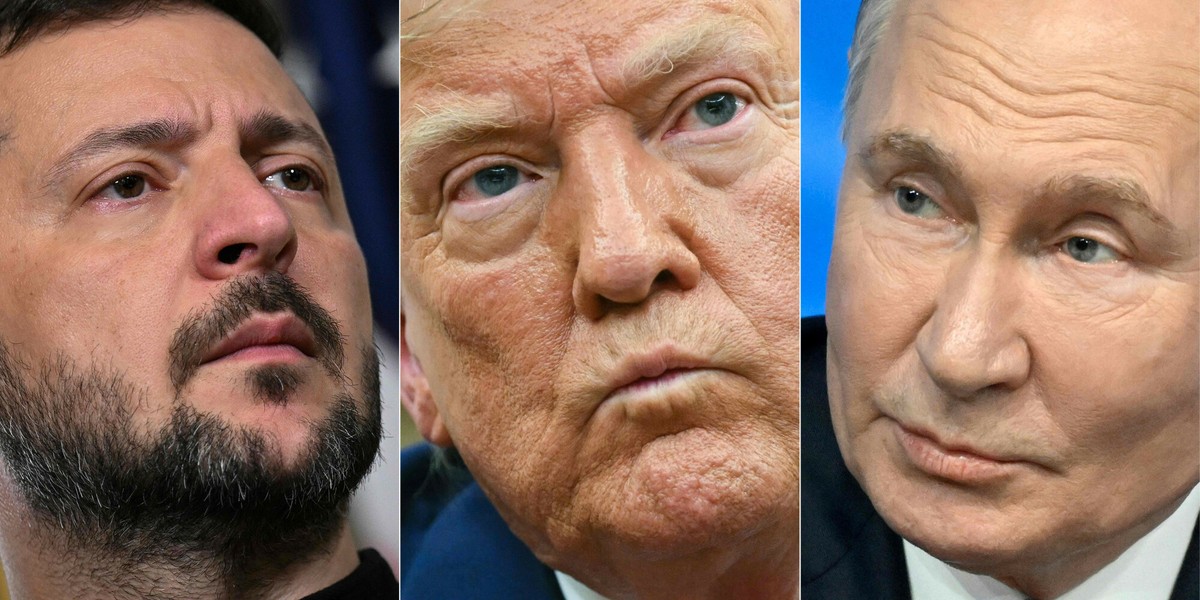Wołodymyr Zełenski / Donald Trump / Władimir Putin
