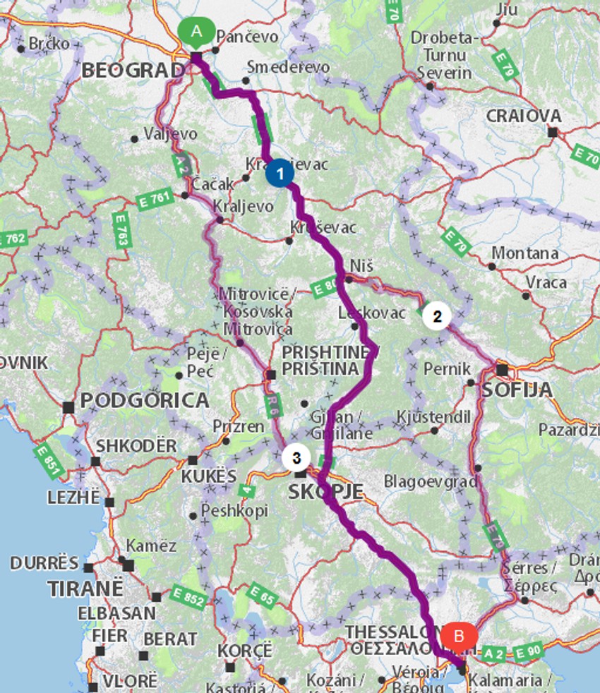 Varijanta preko Severne Makedonije